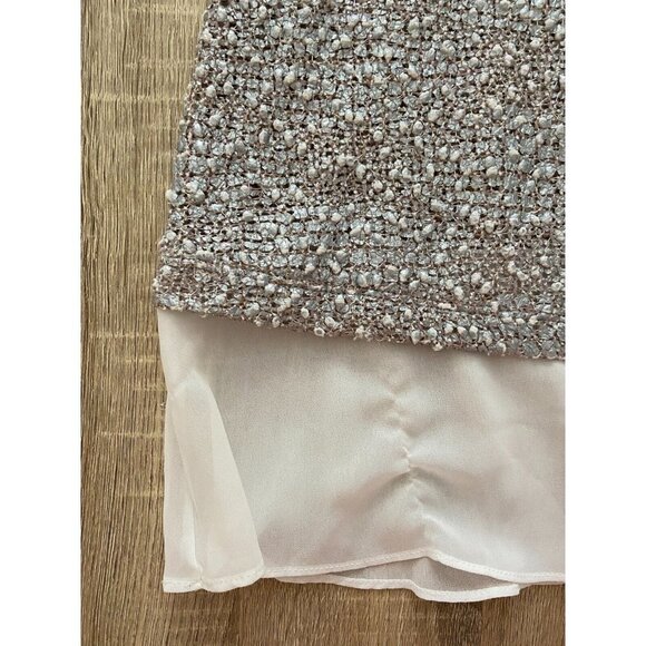 INC International Concepts Grey & Gold Knit Top with Chiffon Hem Color S… - Picture 2 of 10